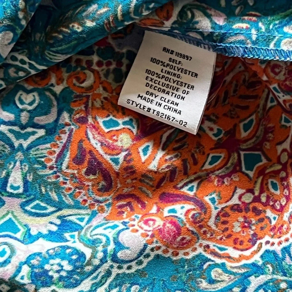 ⭐️BOGO FREE⭐️ COLLECTIVE CONCEPTS NWT Turquoise & Orange Blouse - Picture 6 of 6